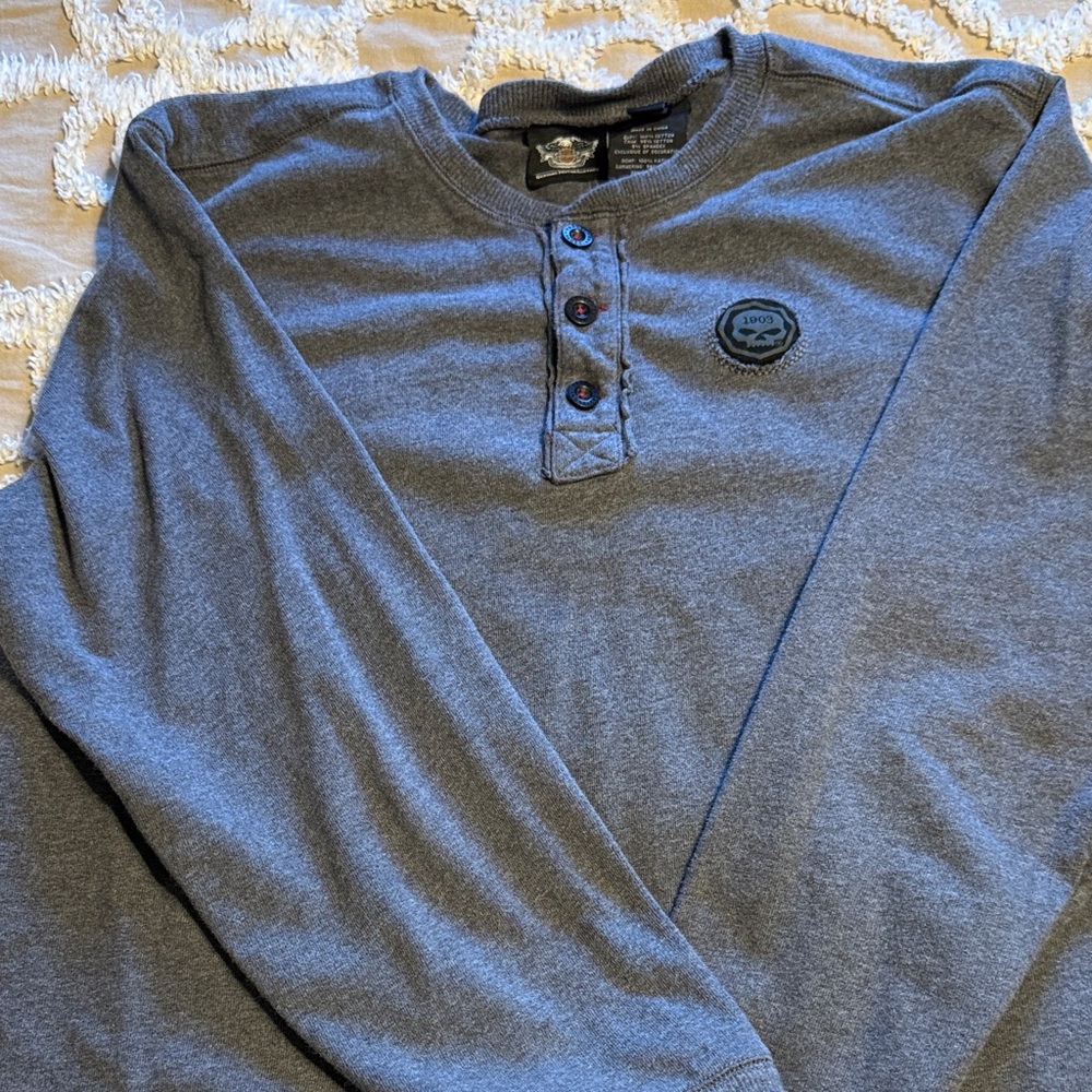 Harley-Davidson Charcoal Long Sleeve Henley